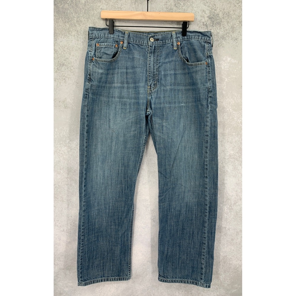 Levi 569 Jeans Mens 36x30 Blue Loose Straight Distressed Denim (Tag 36x32)